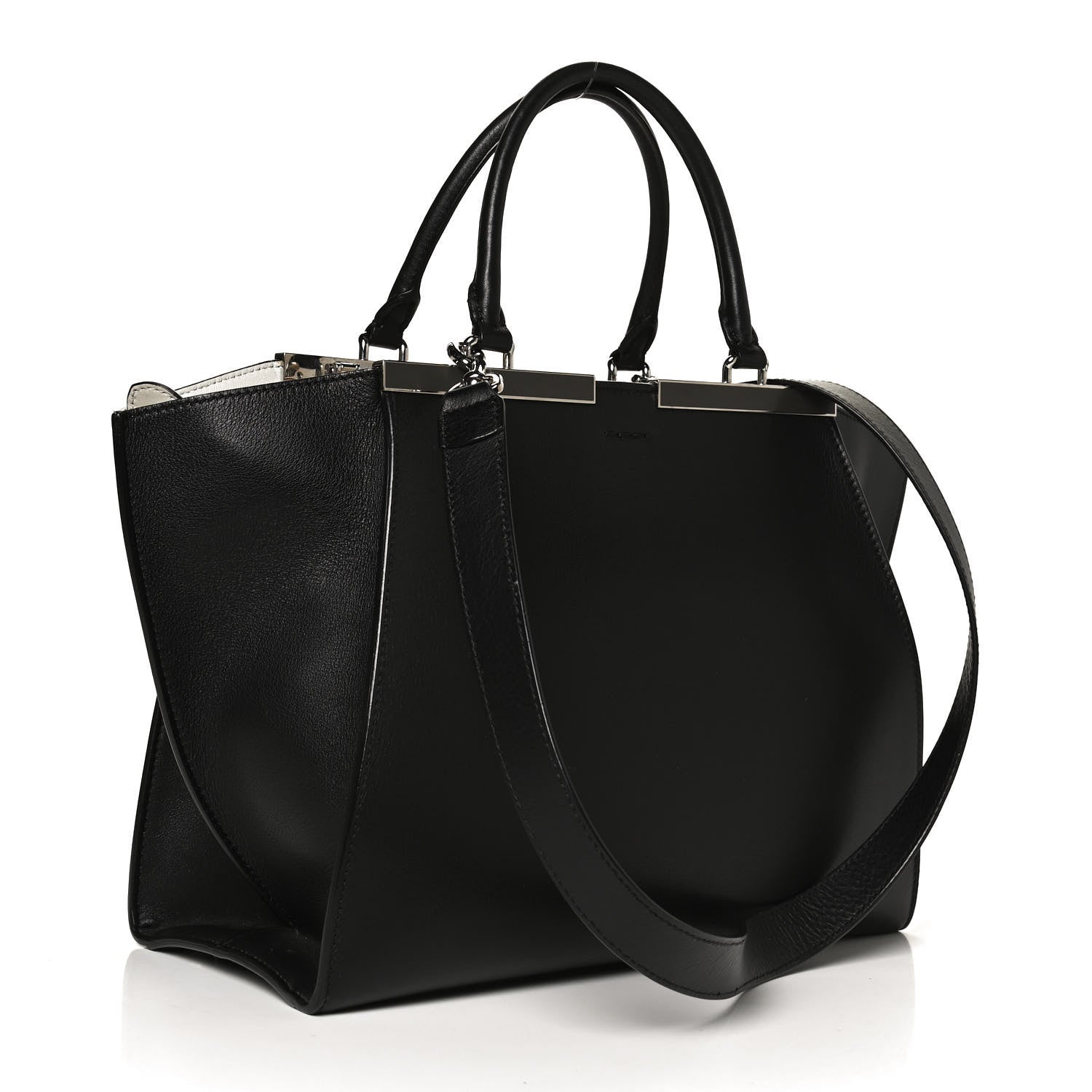 Fendi Vitello Dolce Shiny Nappa Petite 3Jours Tote Black 3 of 12
