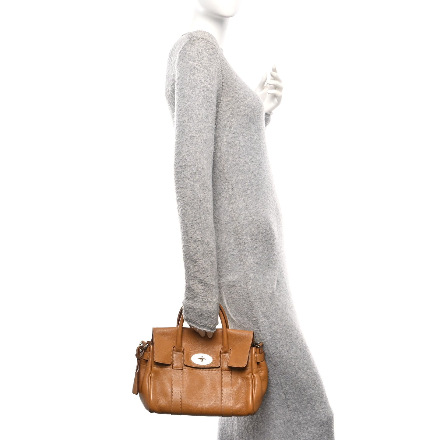 Glossy Buffalo Small Bayswater Satchel Fudge