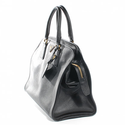 Prada Saffiano Cuir Top Handle Dome Tote Black 7 of 9