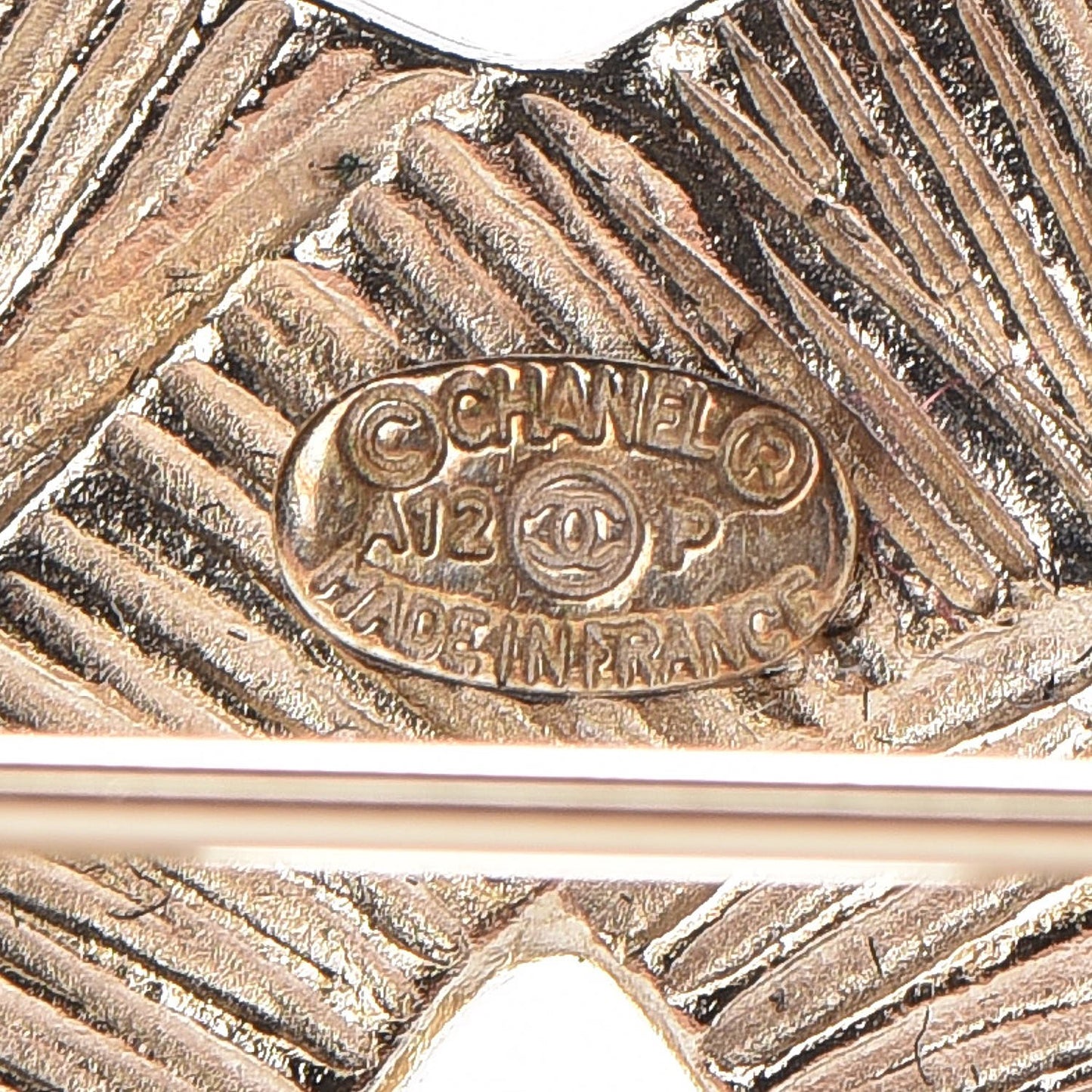 Pearl Studded CC Brooch Pin