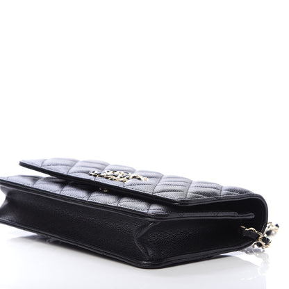 Chanel Caviar Quilted French New Wave Chain CC Wallet On Chain WOC Black 7 of 12