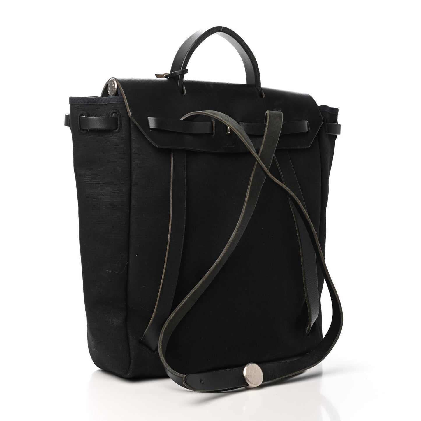 Toile Vache Calfskin Herbag 30 PM Backpack Black