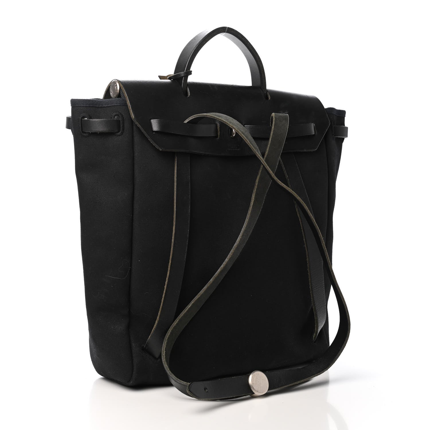 Hermes Toile Vache Calfskin Herbag 30 PM Backpack Black 2 of 4