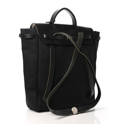 Hermes Toile Vache Calfskin Herbag 30 PM Backpack Black 2 of 4