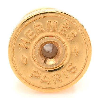 Hermes Gold Lacquered Mini Pop H Earrings Marron Glace 4 of 5