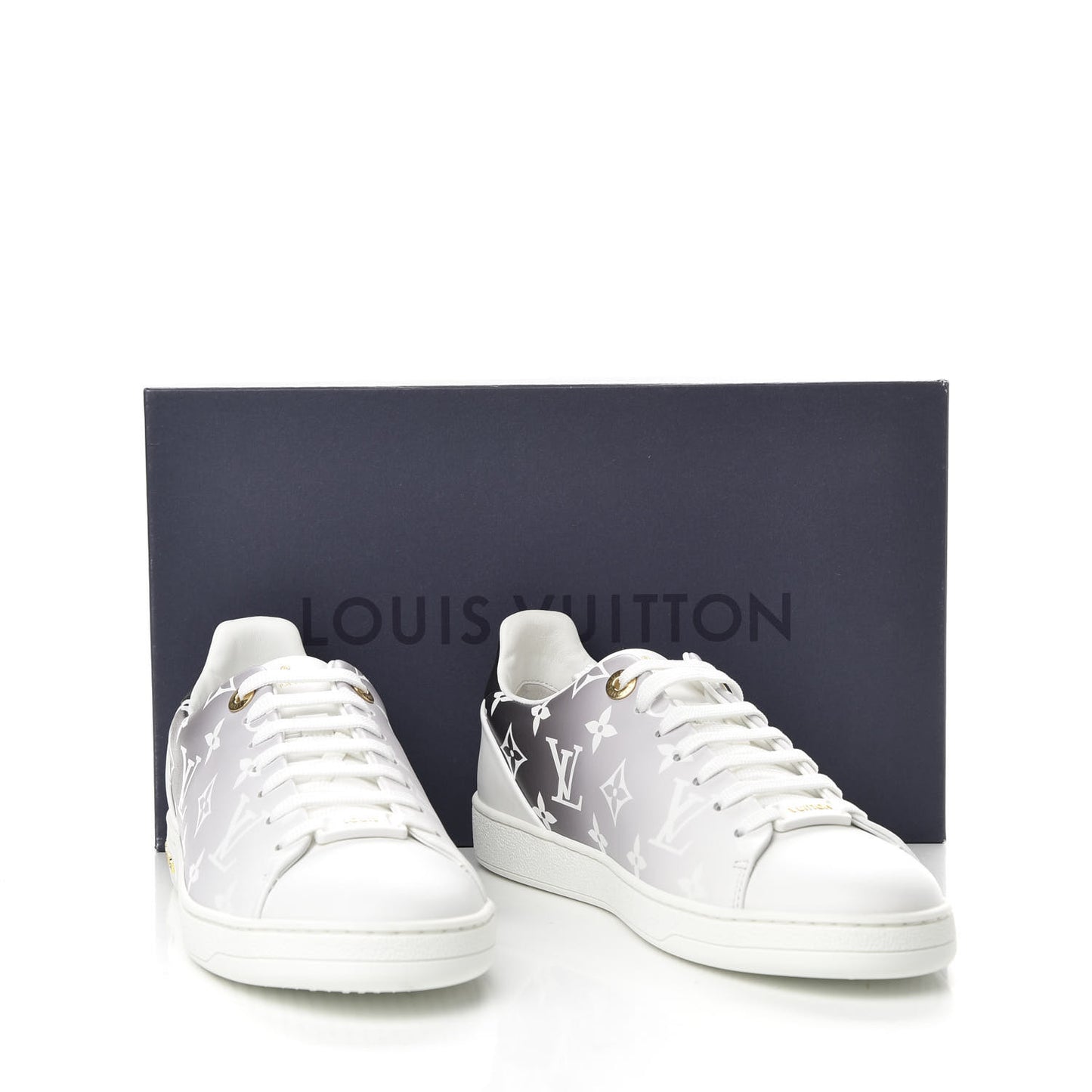 Calfskin Monogram Frontrow Sneakers 38 White Black