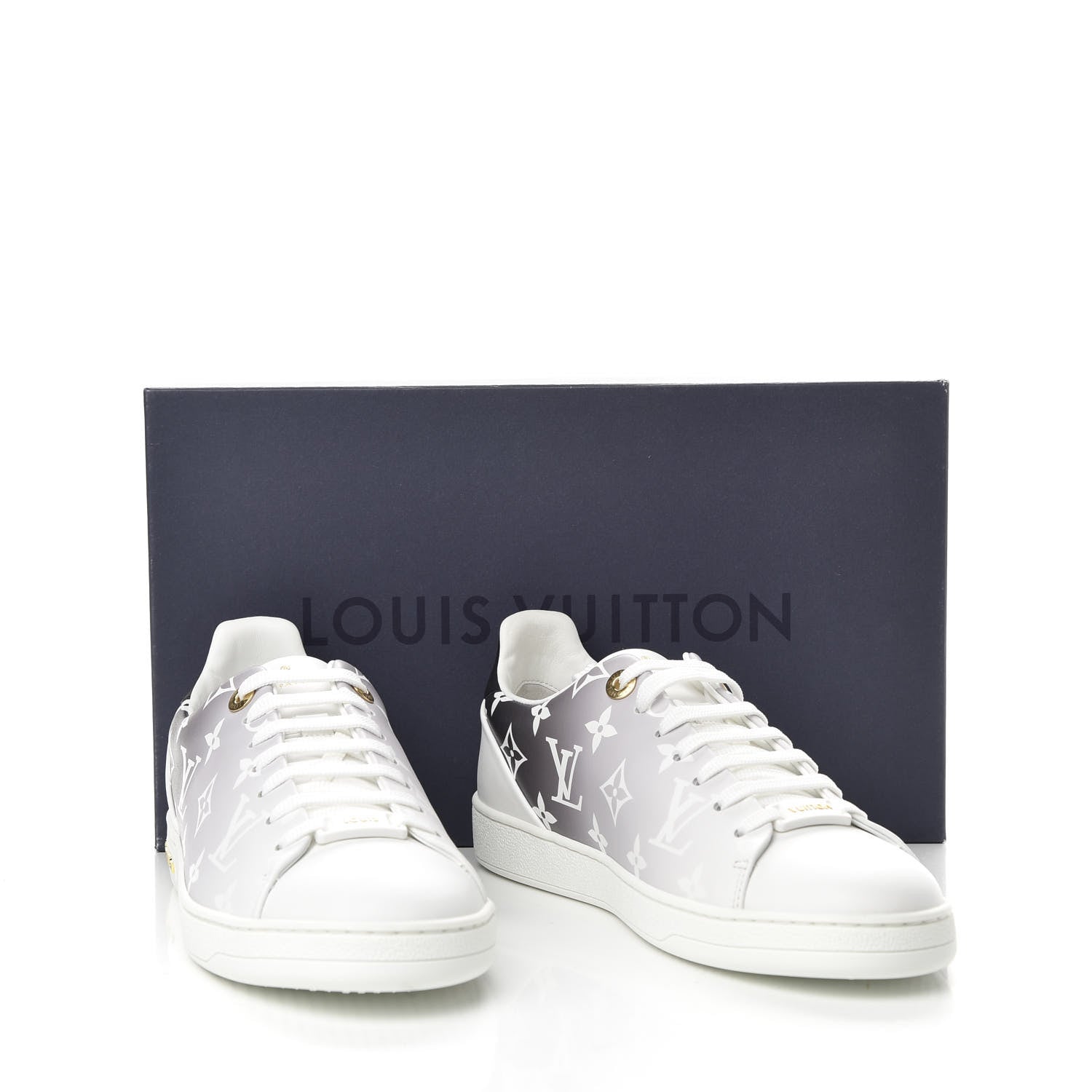 Louis Vuitton Calfskin Monogram Frontrow Sneakers 38 White Black 10 of 10
