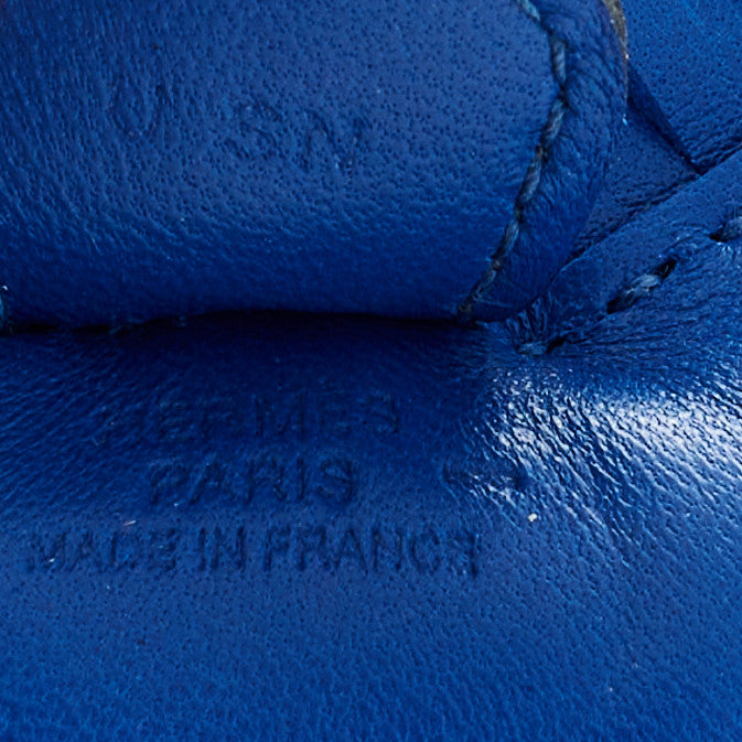 Hermes Milo Lambskin Lizard Touch Grigri Rodeo Horse Bag Charm PM Bleu France Bleu Saphir 4 of 5