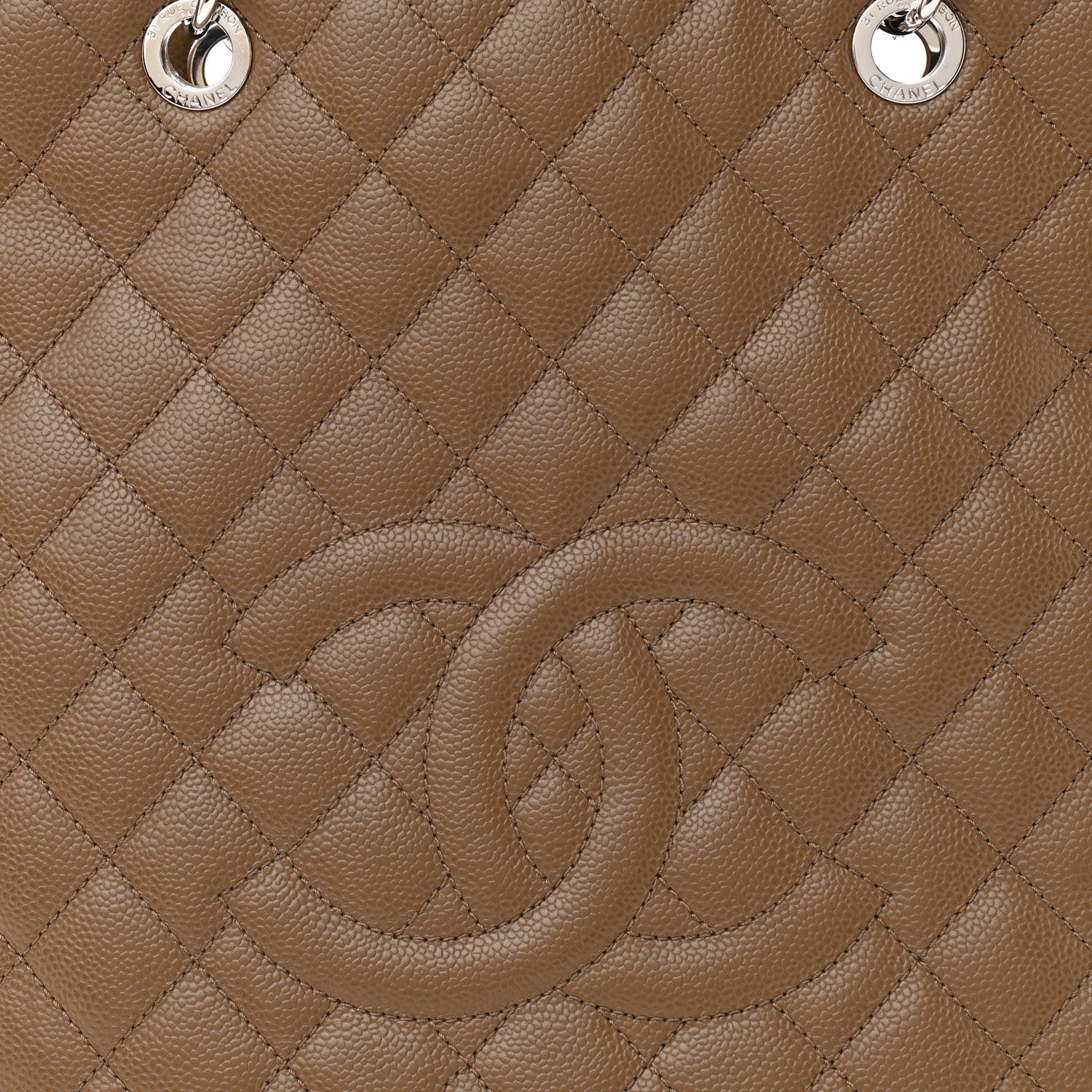 Chanel Caviar Quilted Vertical Grand Shopping Tote GST Dark Beige 8 of 11