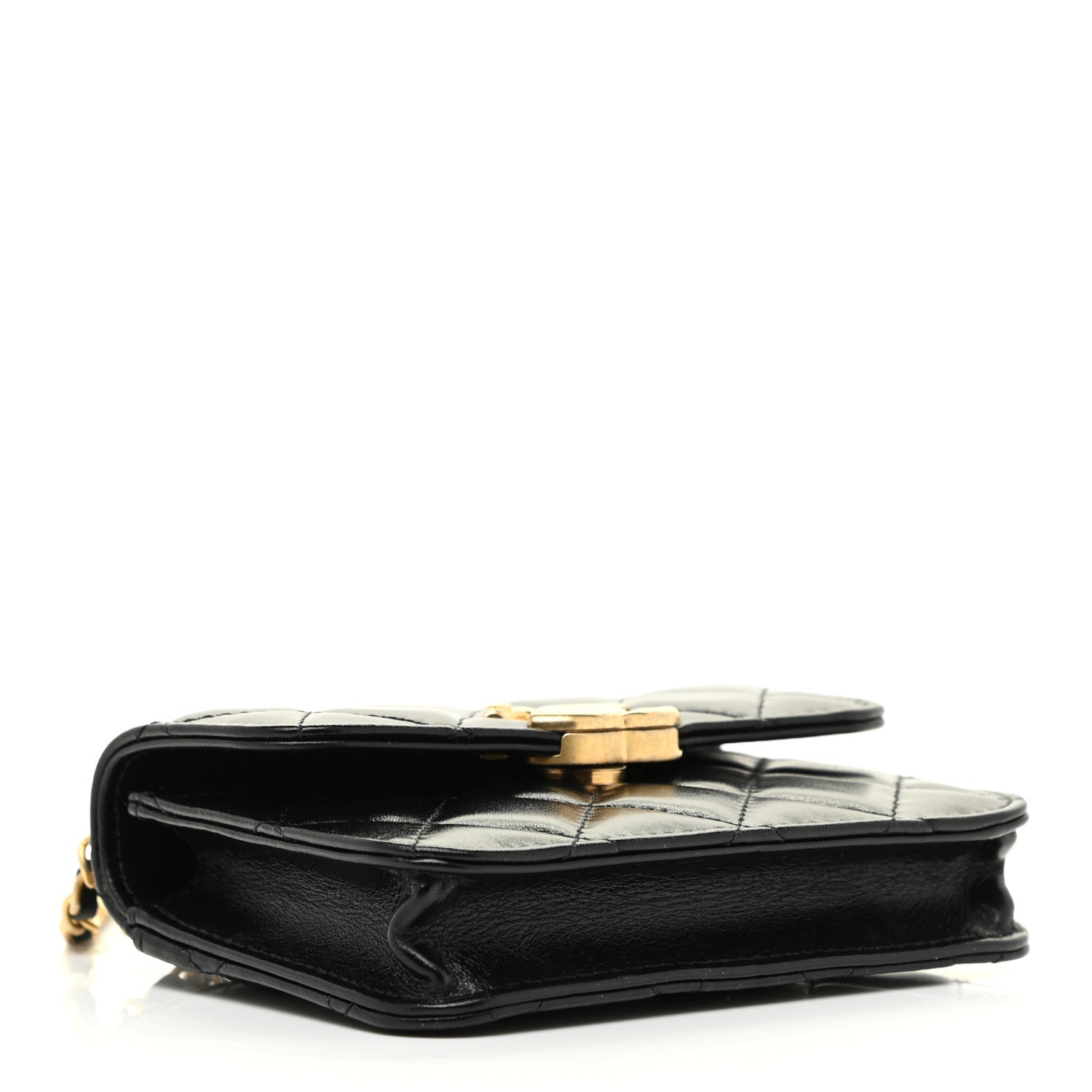 Chanel Calfskin Quilted Perfect Fit Coin Purse With Chain Black 4 of 12