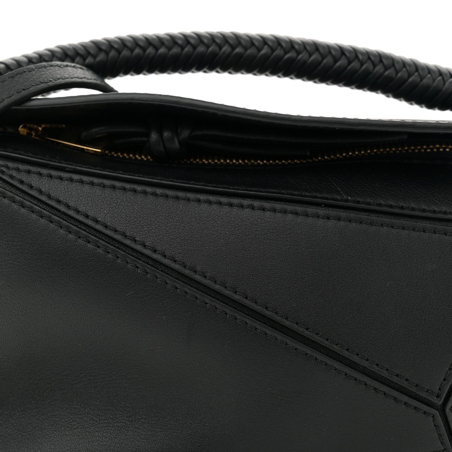Loewe Calfskin Mini Woven Puzzle Bag Black 8 of 10