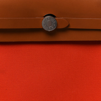 Hermes Military Toile Vache Hunter Herbag a Dos Zip Retourne Backpack Orange Mecano Fauve 8 of 10