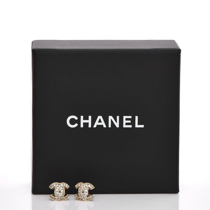 Chanel Crystal CC Earrings Gold 5 of 5