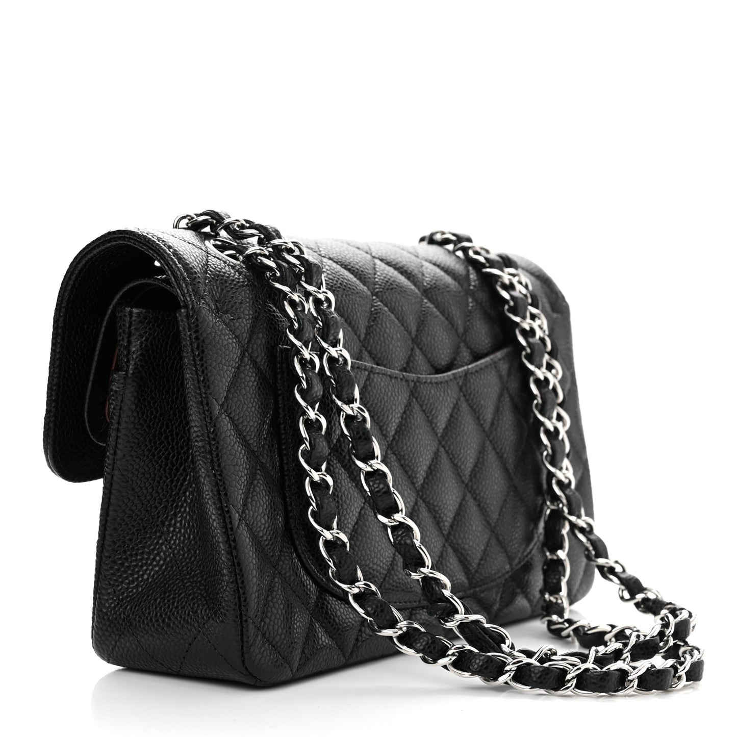 Caviar Quilted Small Double Flap Black