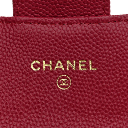 Chanel Caviar Quilted Flap Card Holder Wallet Dark Pink 6 of 8