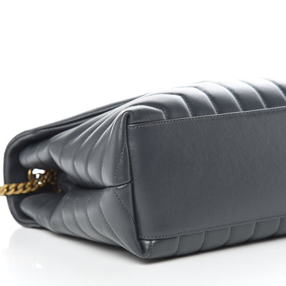 Saint Laurent Calfskin Y Quilted Monogram Medium Loulou Chain Satchel Asphalt 6 of 11