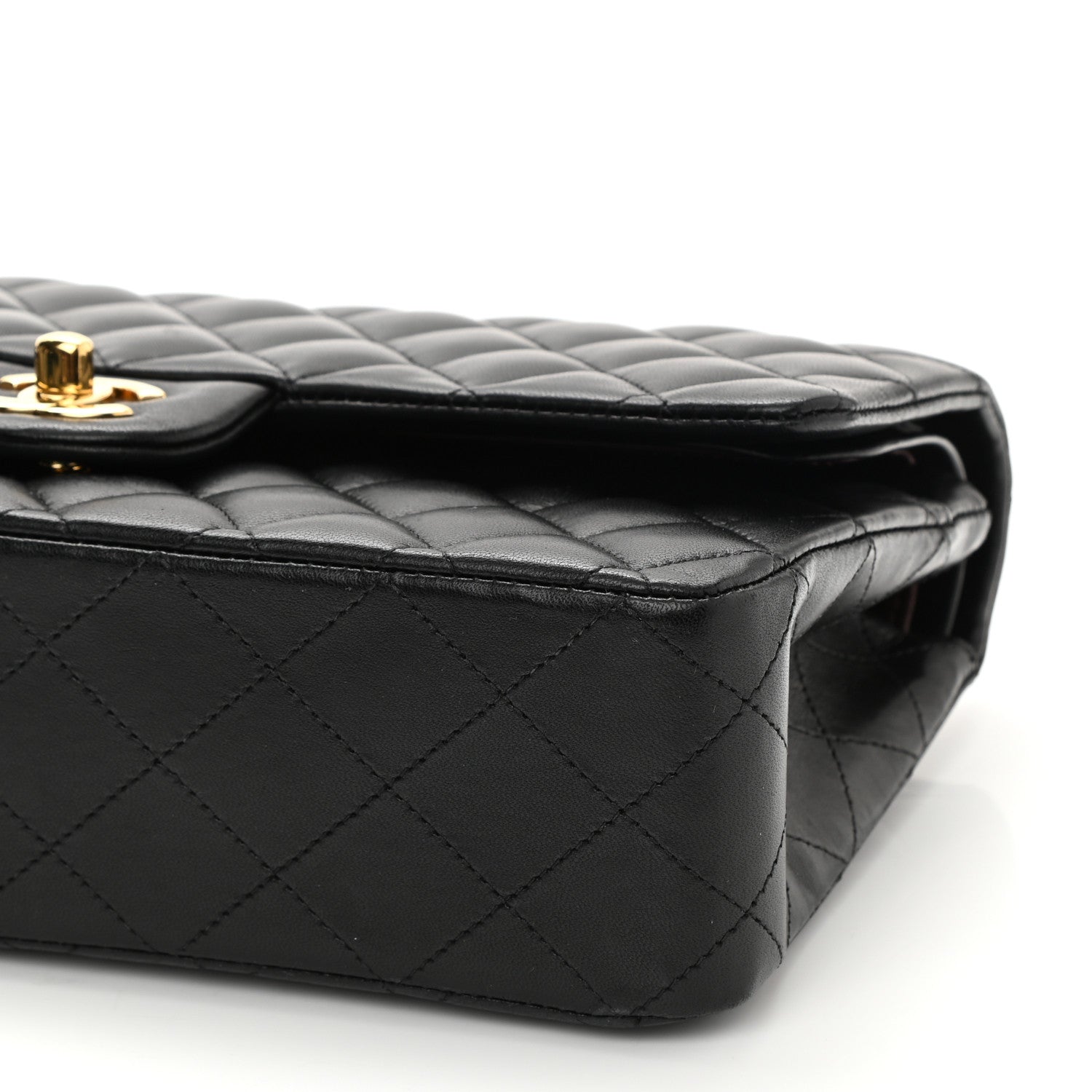 Chanel Lambskin Quilted Medium Double Flap Black 10 of 10