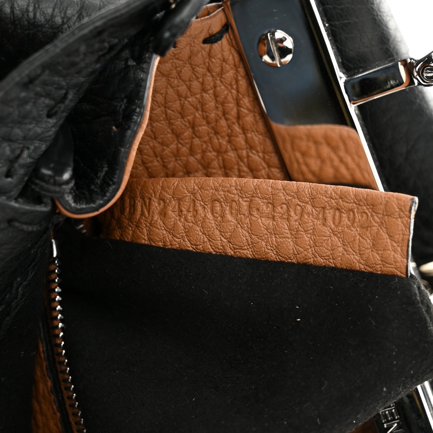 Cuoio Romano Selleria Bi-Color Mini Peekaboo Iconic Satchel Black Mou