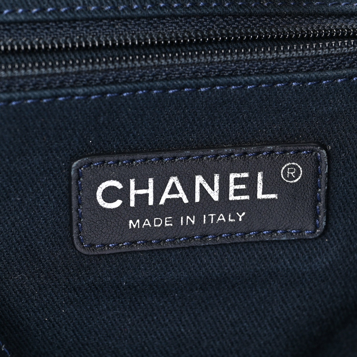 Chanel Canvas Large Deauville Tote Dark Blue 8 of 14