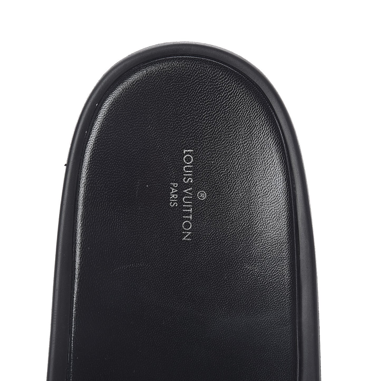 Calfskin Logo Sunbath Slide Sandals 40 Black