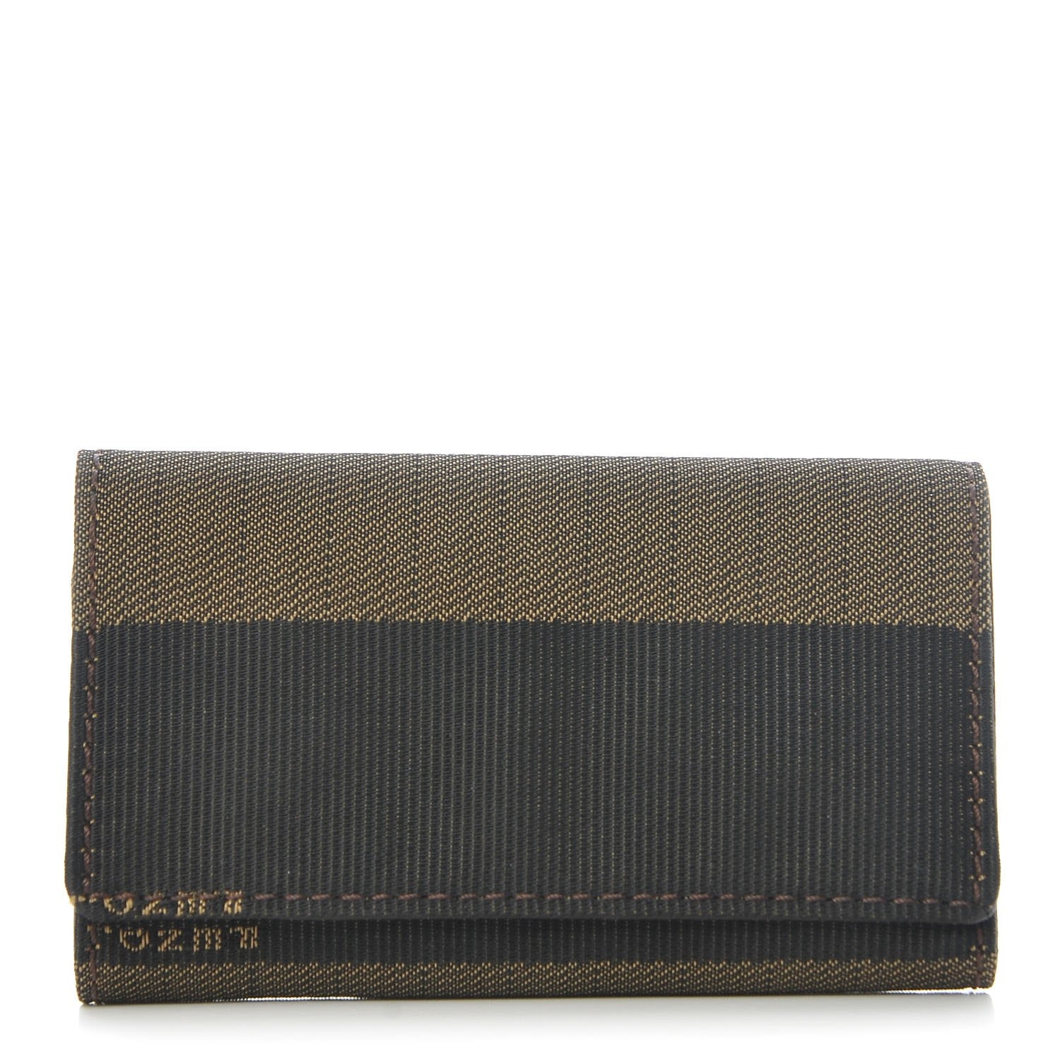 Fendi Pequin Striped Key Holder Tobacco 1 of 10