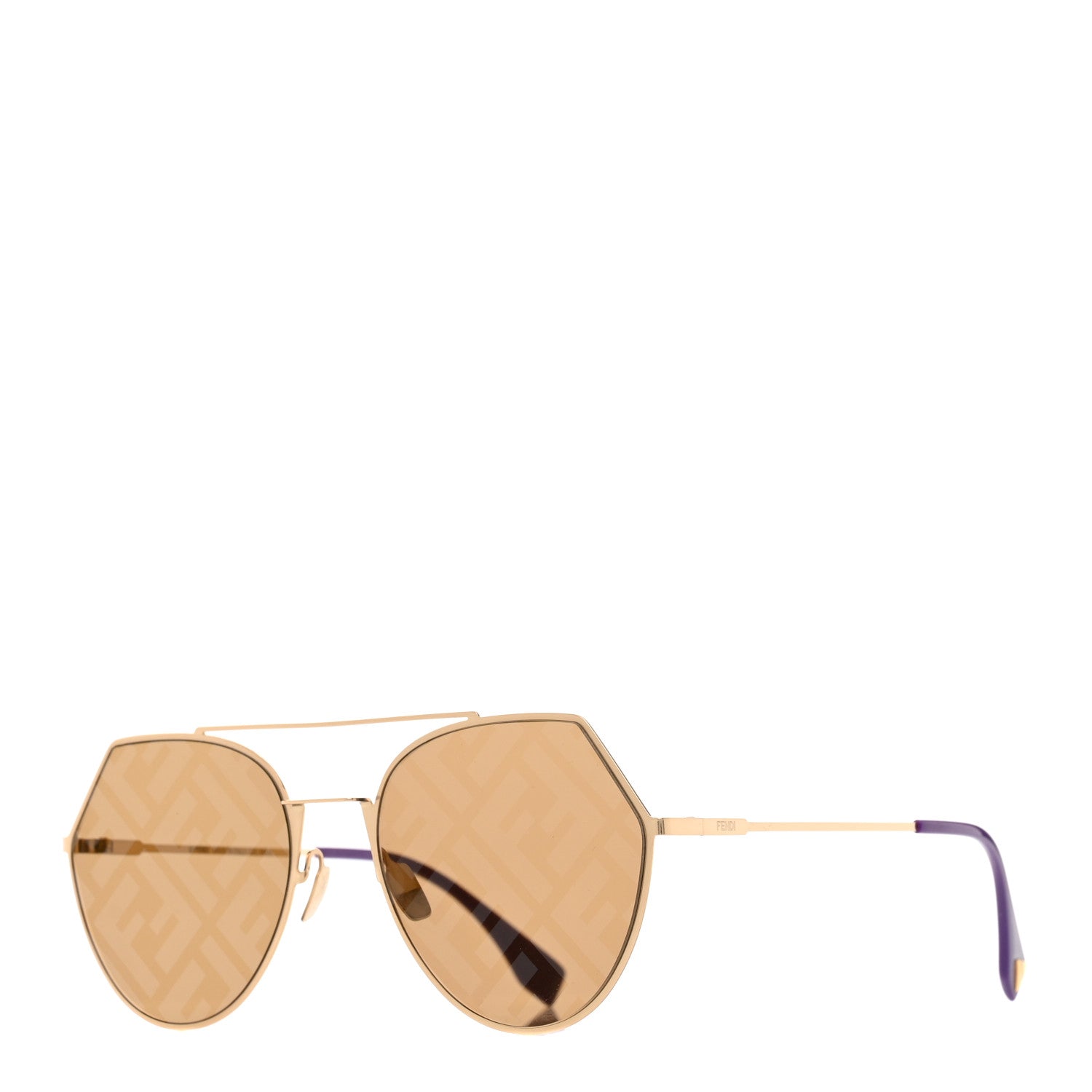 Fendi Metal Geometric FF Sunglasses FF 0194/S Gold 1 of 6