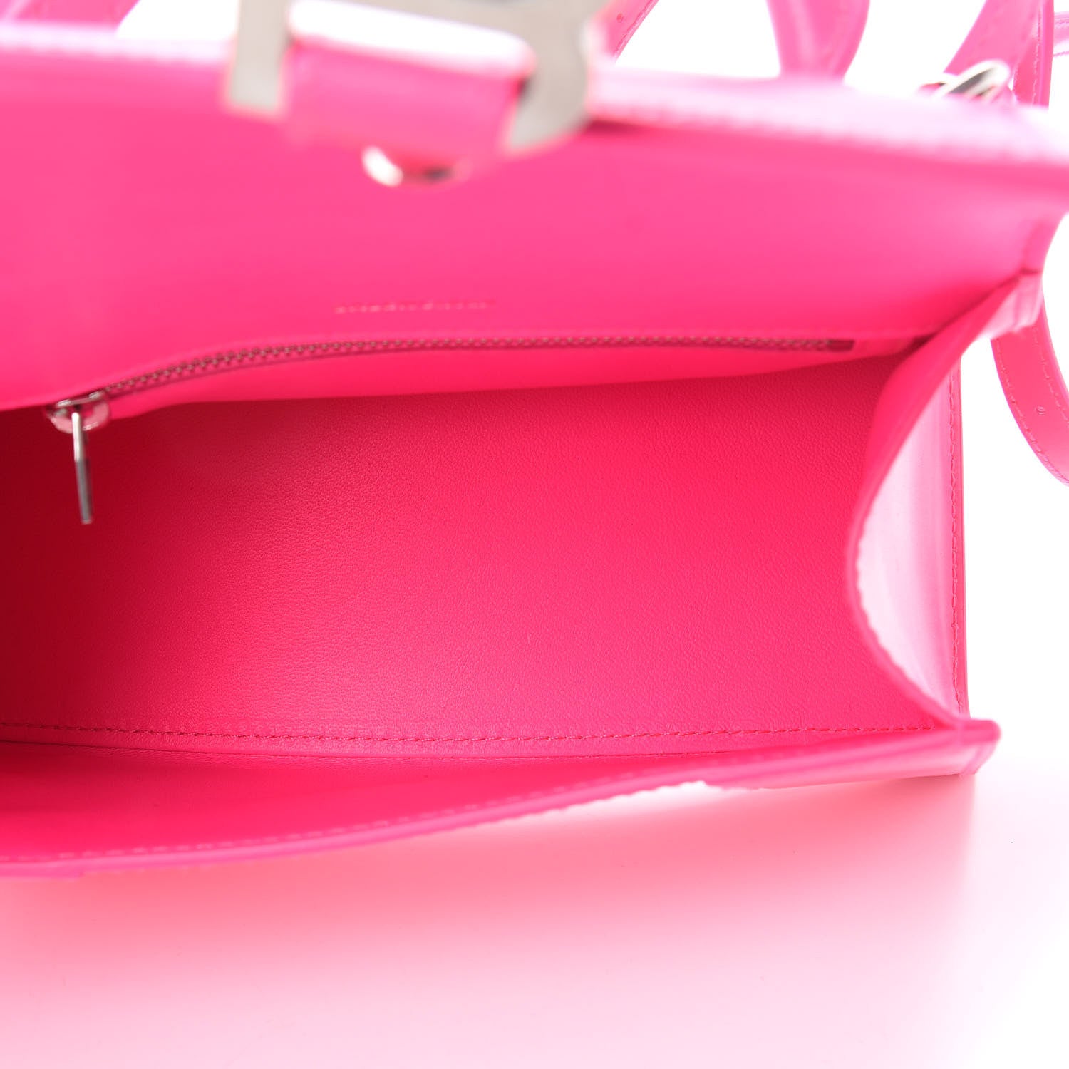 Balenciaga Shiny Box Calfskin Small Hourglass Top Handle Bag Hot Pink 6 of 13