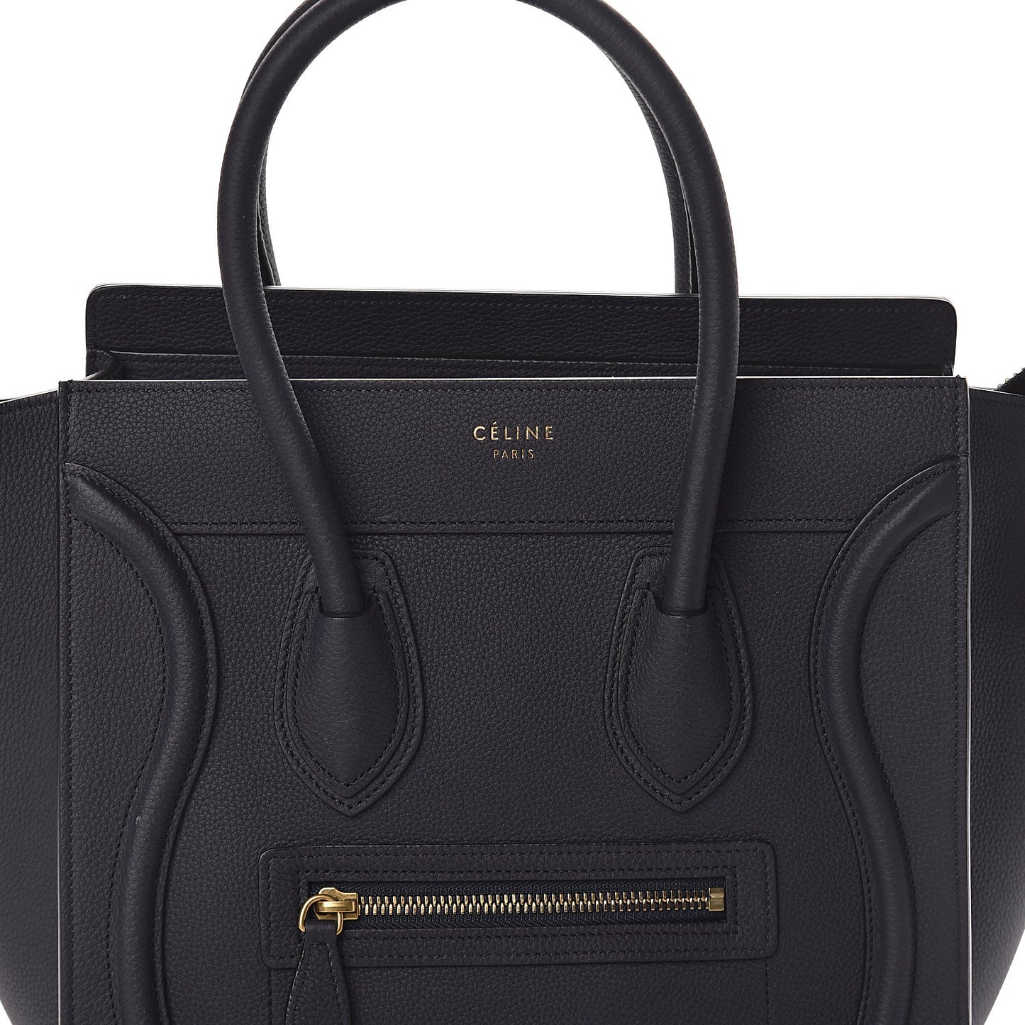 Drummed Calfskin Micro Luggage Midnight