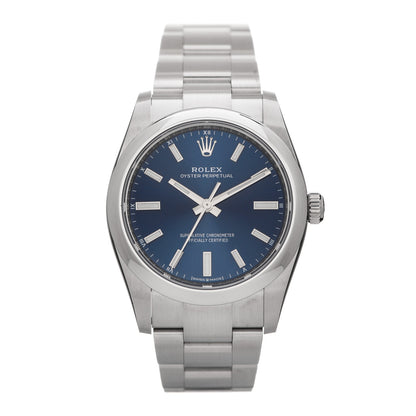 Rolex Stainless Steel 34mm Oyster Perpetual Watch Bright Blue 124200 1 of 5