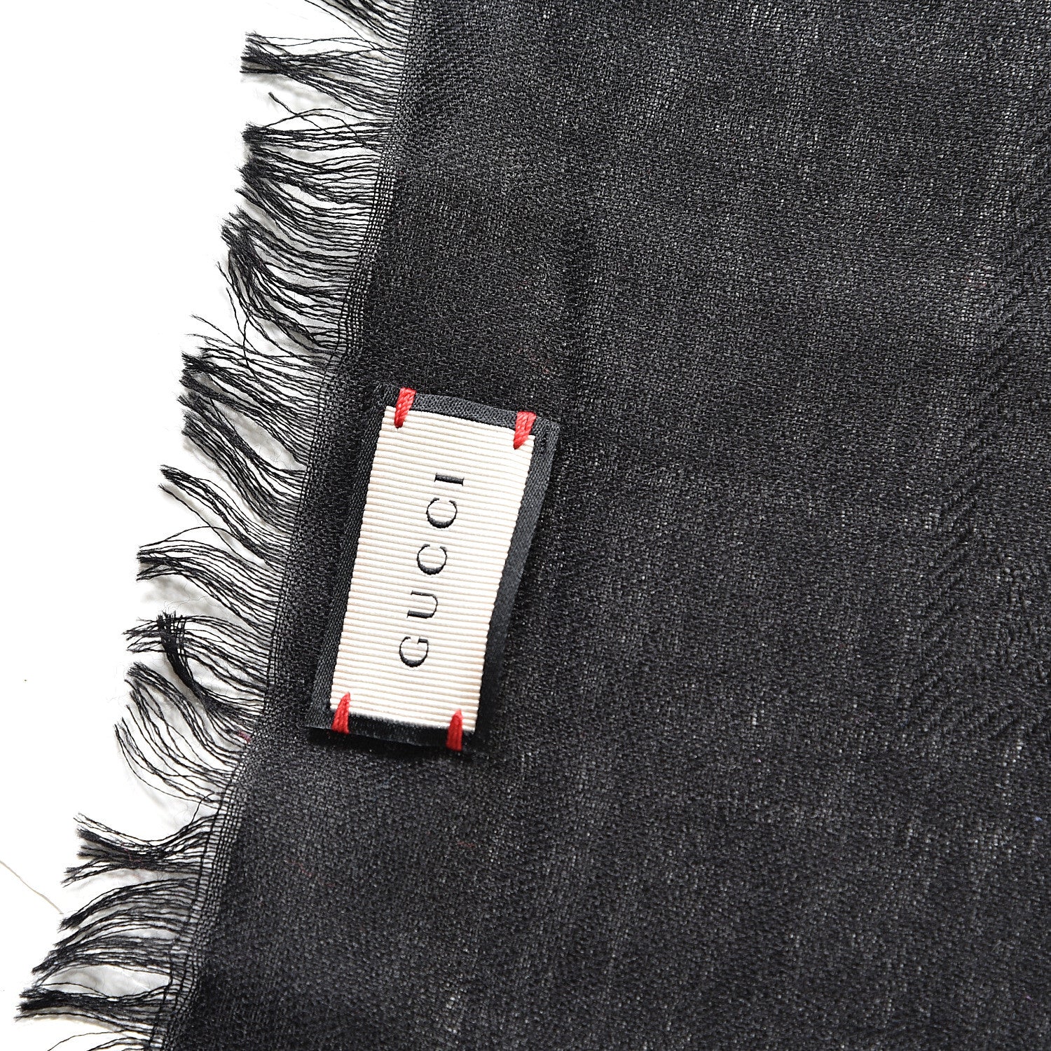 Gucci Wool Silk GG Monogram Ghili Shawl Black 3 of 7