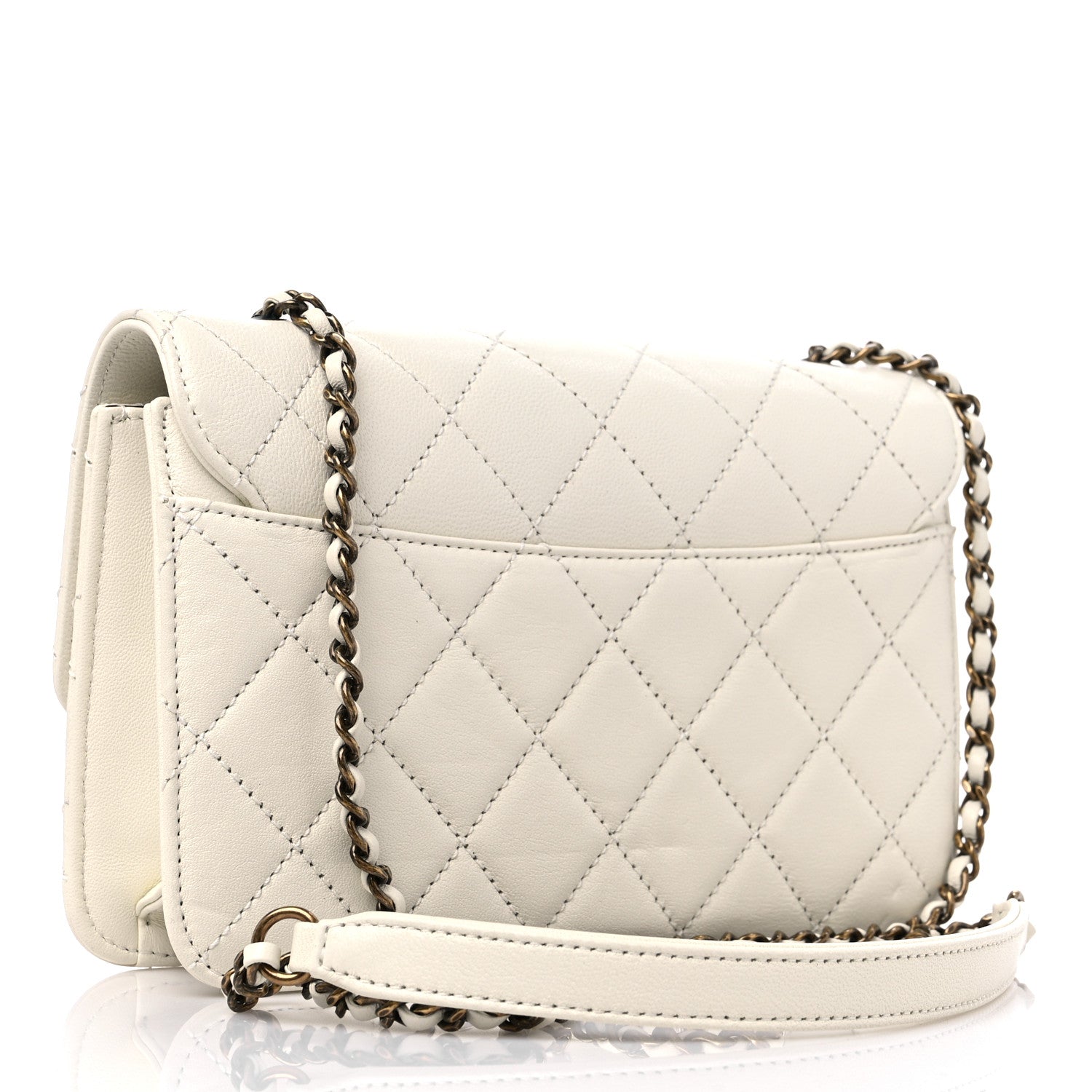 Chanel Sheepskin Quilted Mini Beauty Lock Flap White 2 of 8
