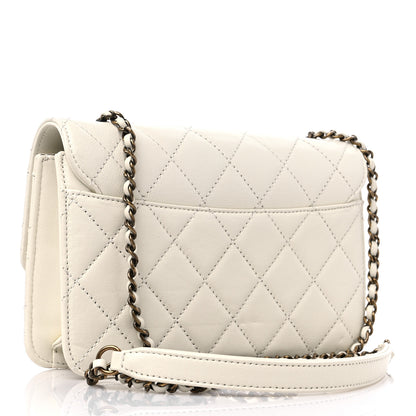 Chanel Sheepskin Quilted Mini Beauty Lock Flap White 2 of 8