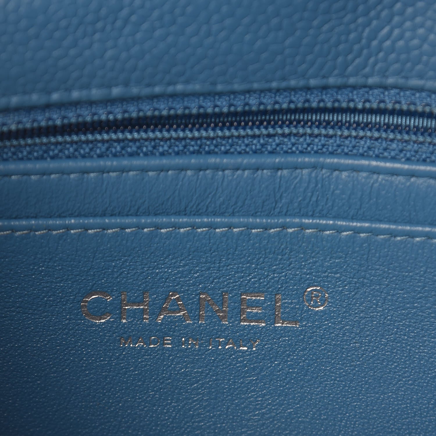 Chanel Caviar Quilted Mini Rectangular Flap Blue 6 of 10