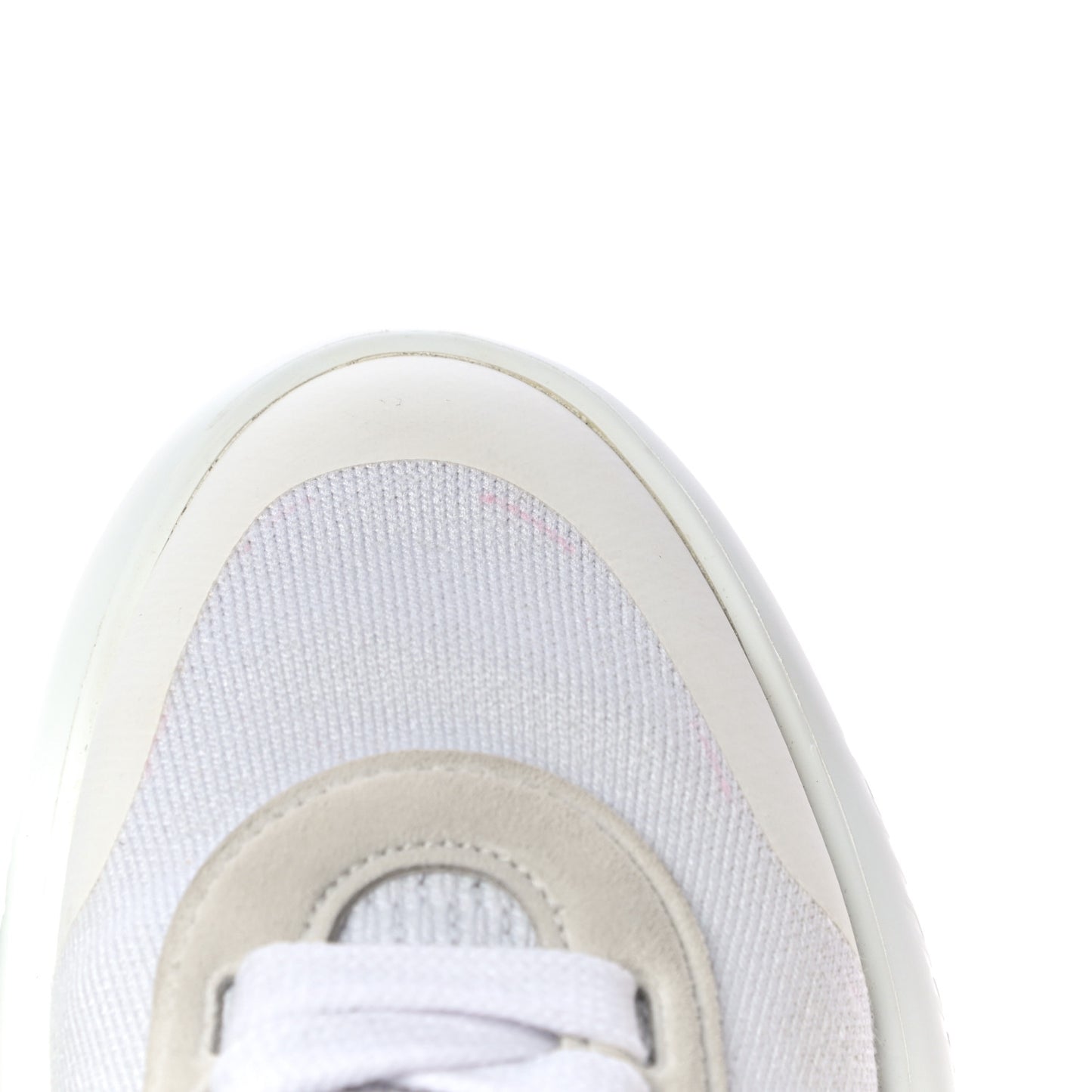 Knit Suede Goatskin Womens Crew Sneakers 36 White Gris