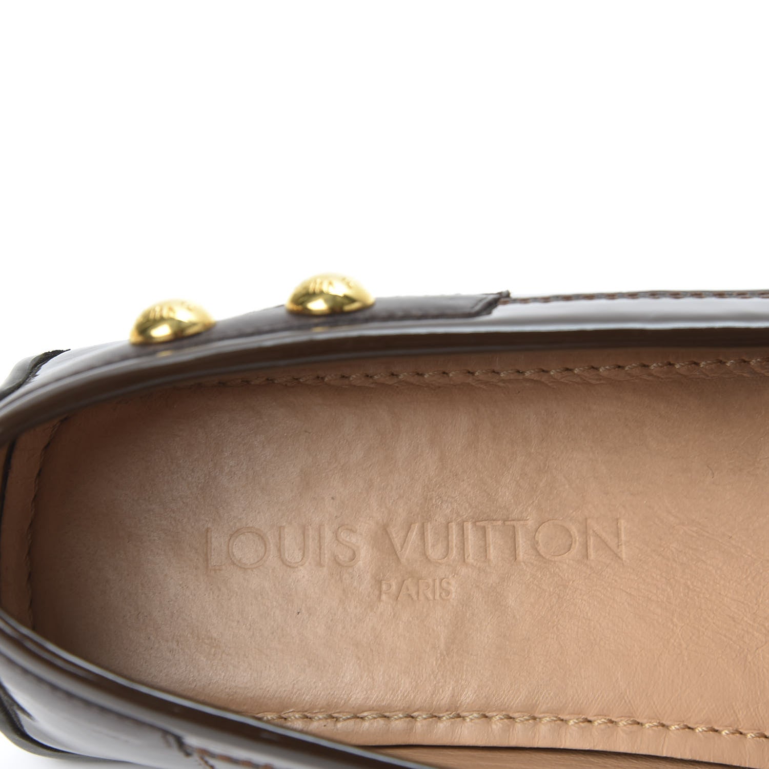 Louis Vuitton Monogram Patent Loafers 37.5 Brown 8 of 10
