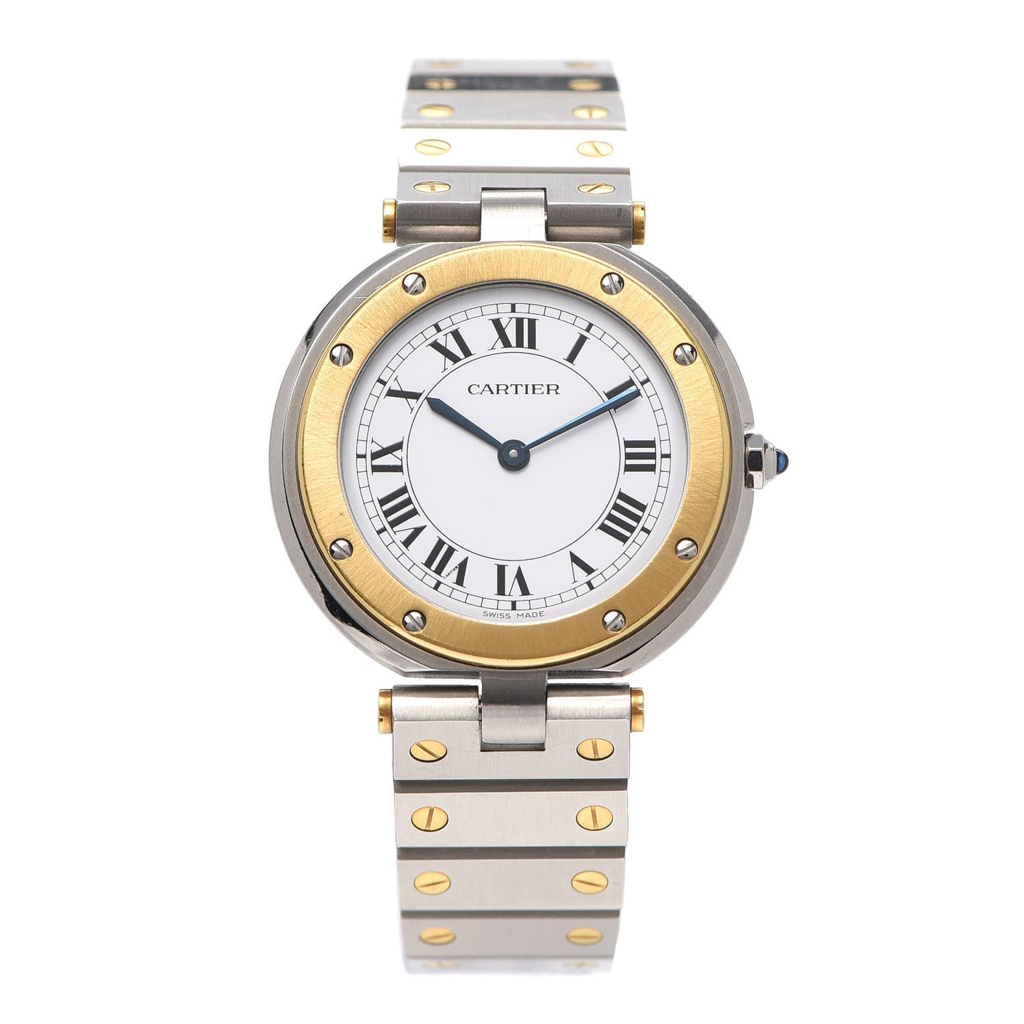 Stainless Steel 18K Yellow Gold 32mm Santos Vendome Quartz Watch