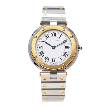 Cartier Stainless Steel 18K Yellow Gold 32mm Santos Vendome Quartz Watch 1 of 5