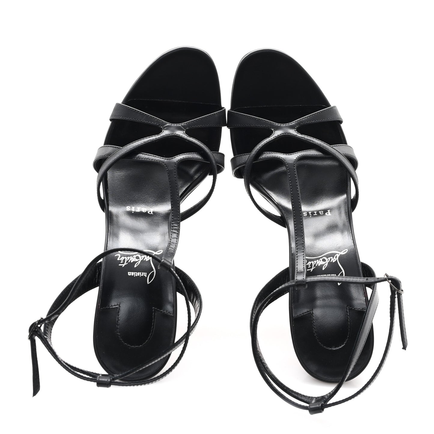 Kid Laminato Satin Tangueva 100 Sandals 41 Black