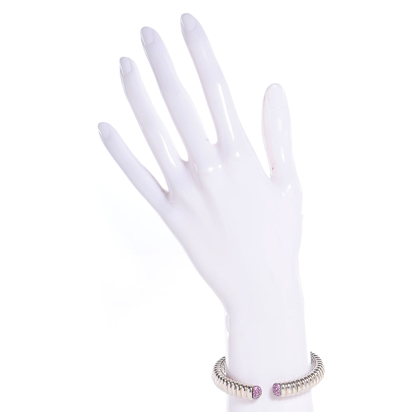 Sterling Silver Pink Sapphire Cuff