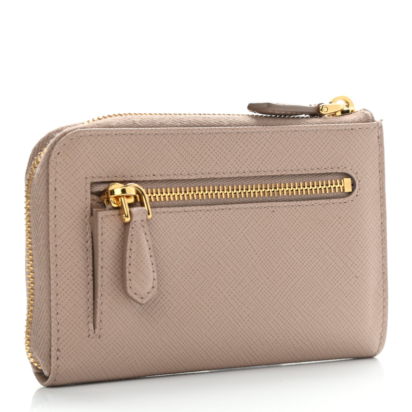 Saffiano Metal Zip Around Keychain Cipria