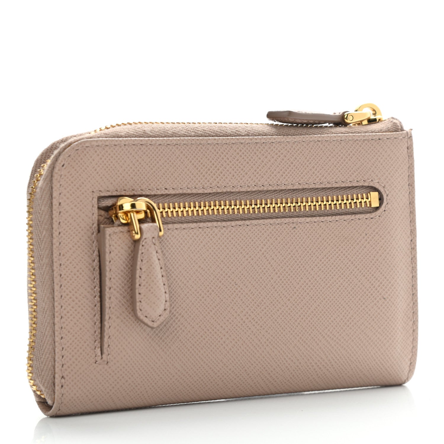 Prada Saffiano Metal Zip Around Keychain Cipria 2 of 7