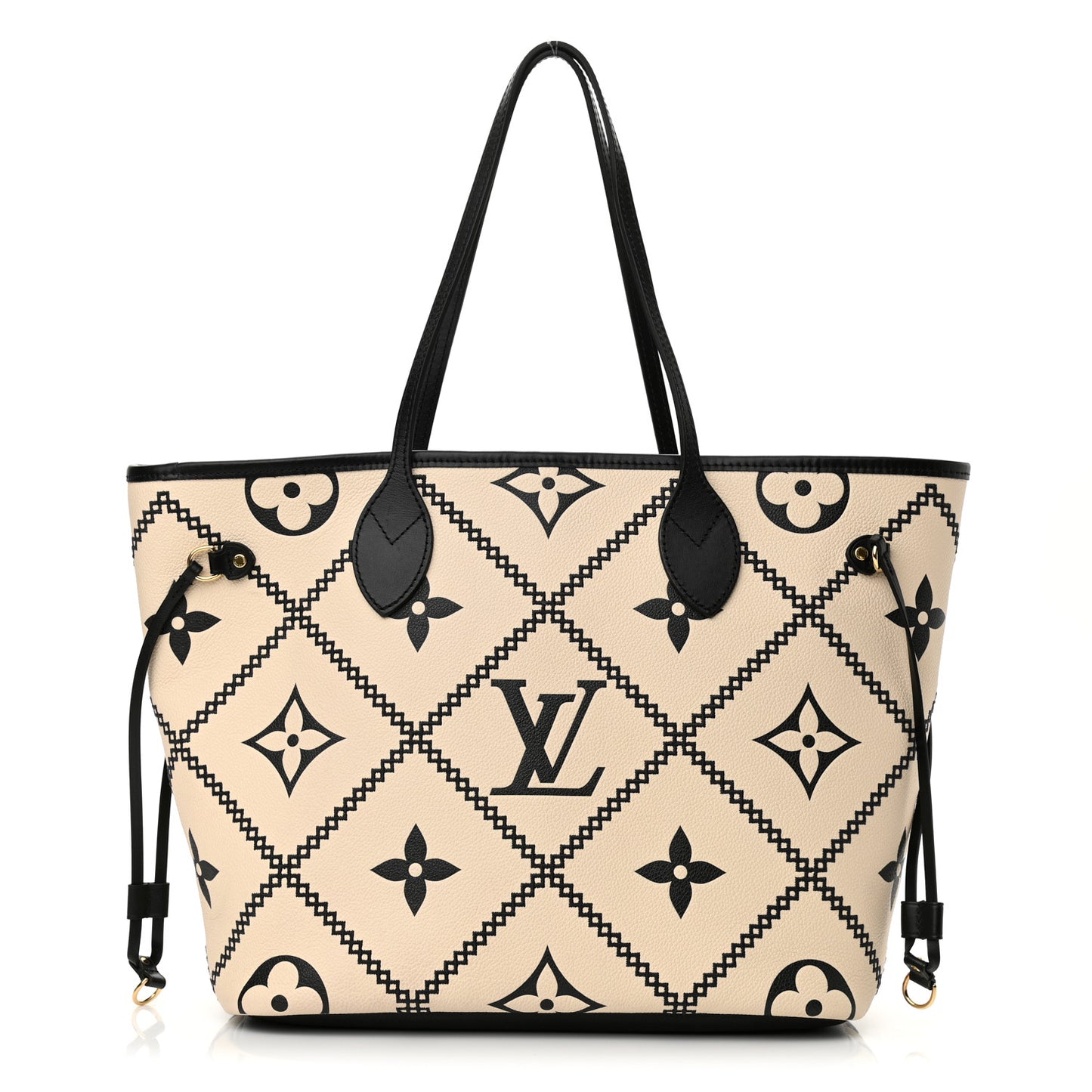 Empreinte Monogram Giant Broderies Neverfull MM Cream Black