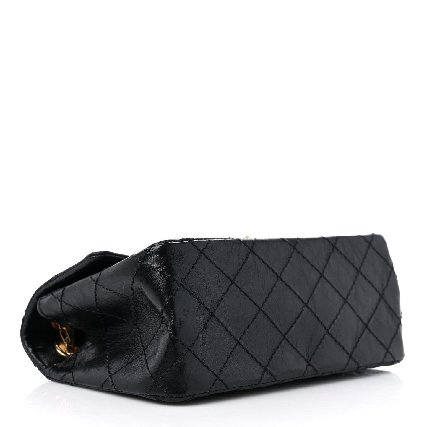Aged Calfskin Quilted 2.55 Reissue Mini Flap Black