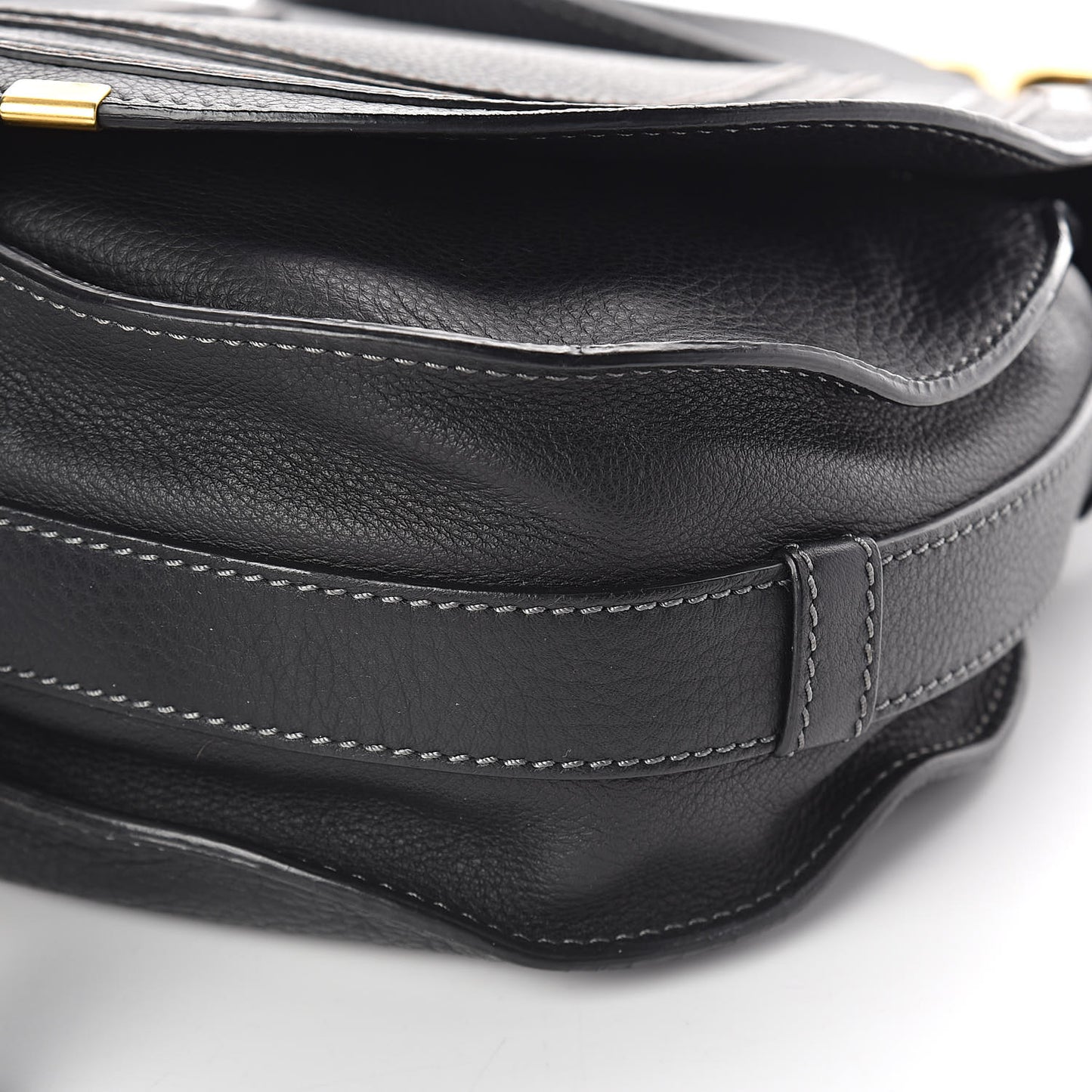 Calfskin Medium Marcie Round Crossbody Bag Black