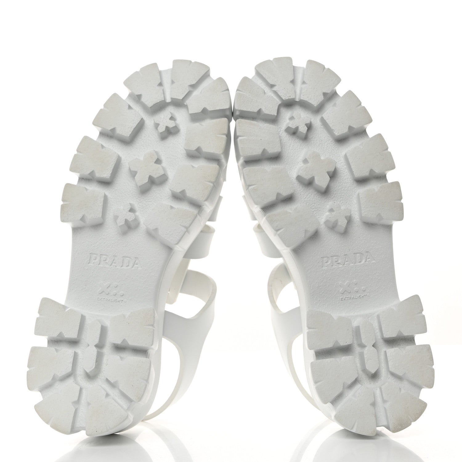 Prada Foam Rubber Metal Triangle Logo Monolith 55mm Cage Sandals 39 White 5 of 9