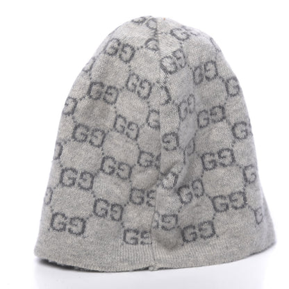Gucci Cashmere GG Monogram Beanie Hat Grey 3 of 5