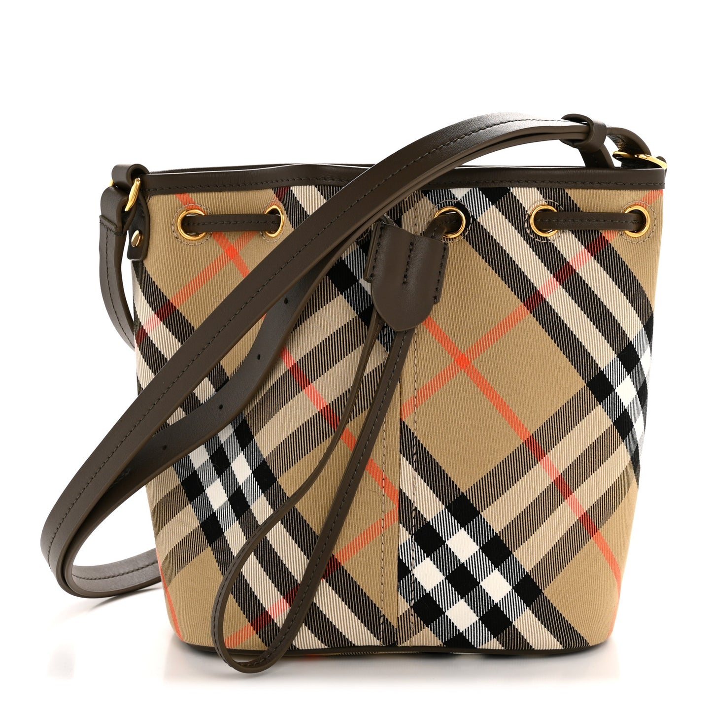 Nova Check Mini Bucket Bag Beige