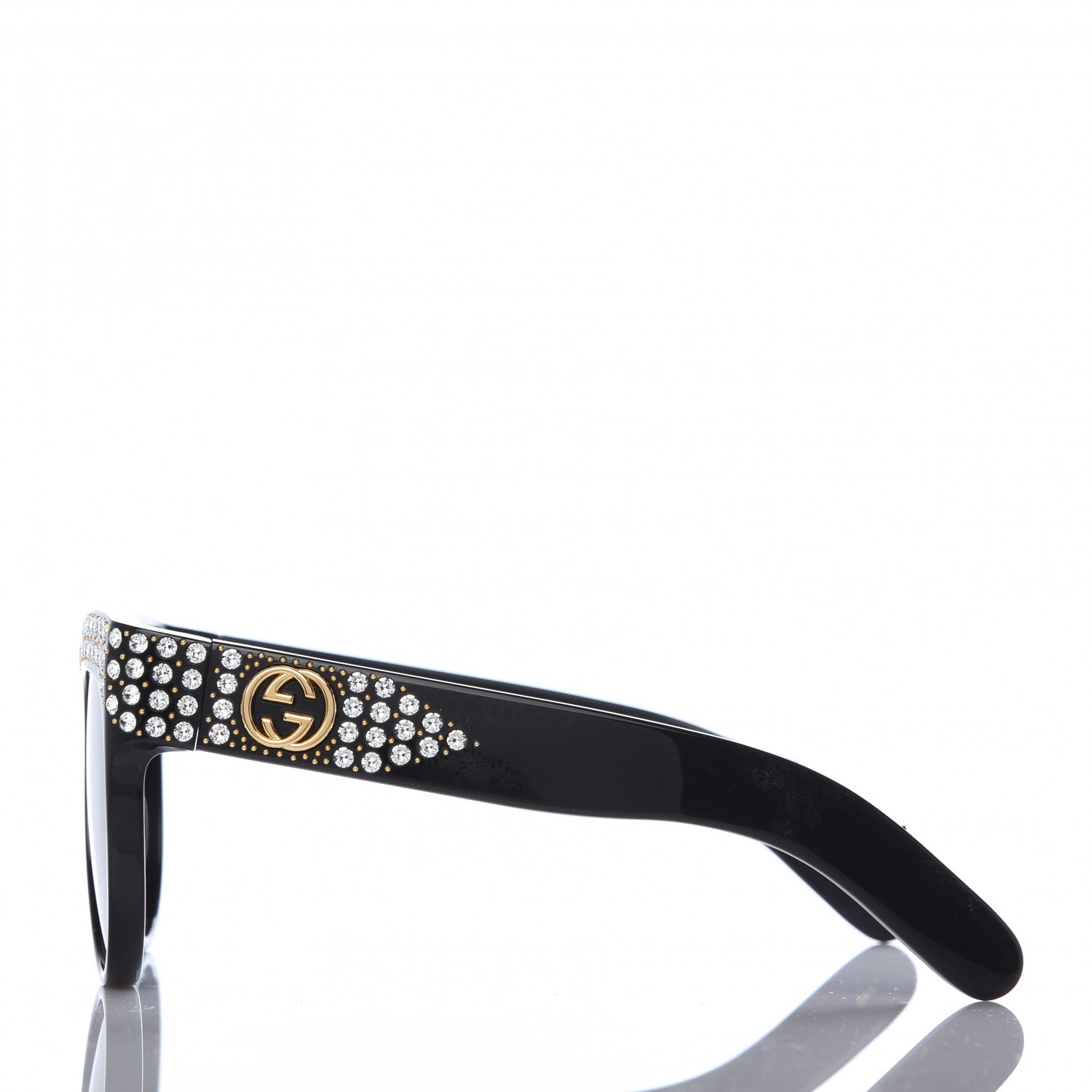 Gucci Acetate Crystal Sunglasses GG0147S Black 3 of 8