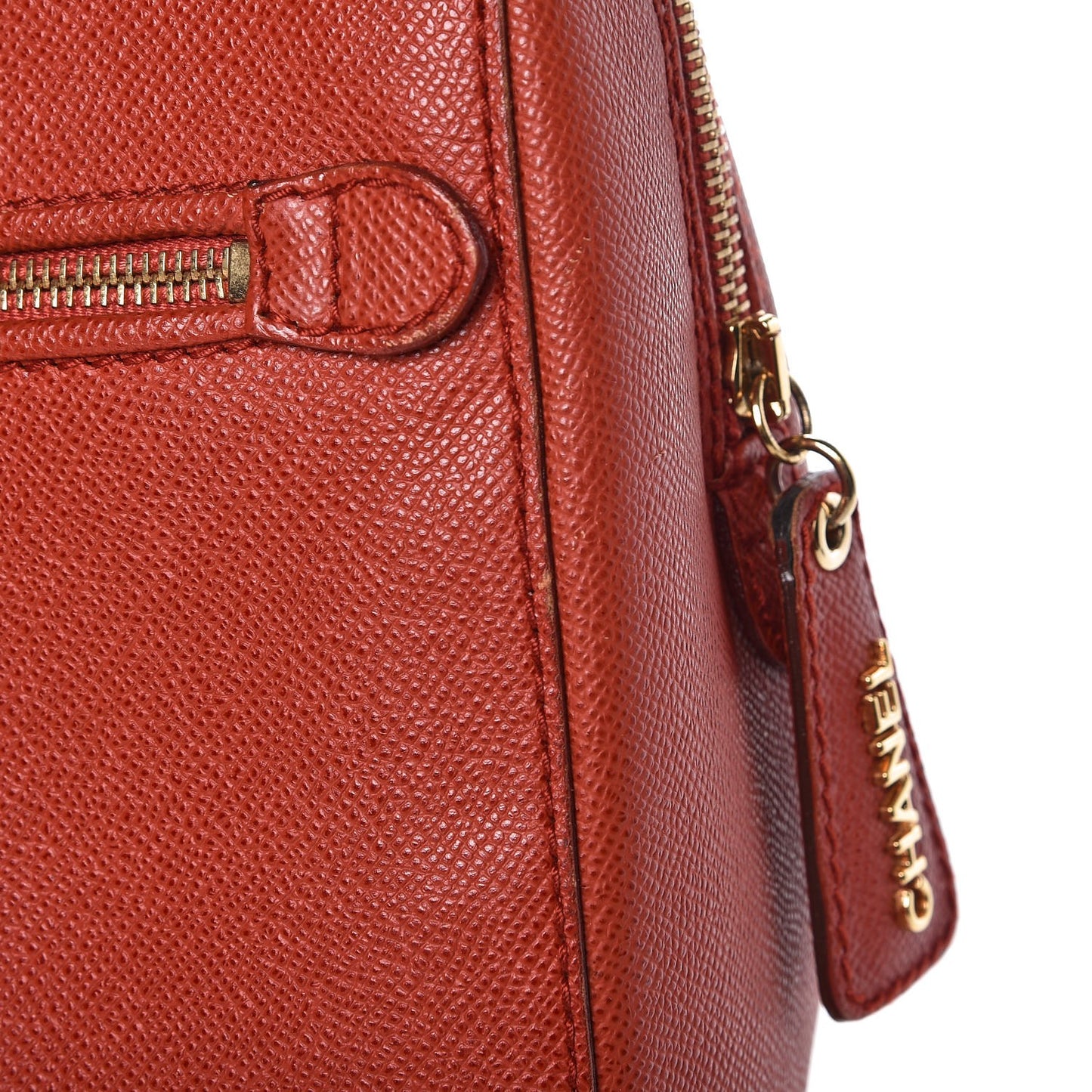 Caviar Zip Top Tote Red
