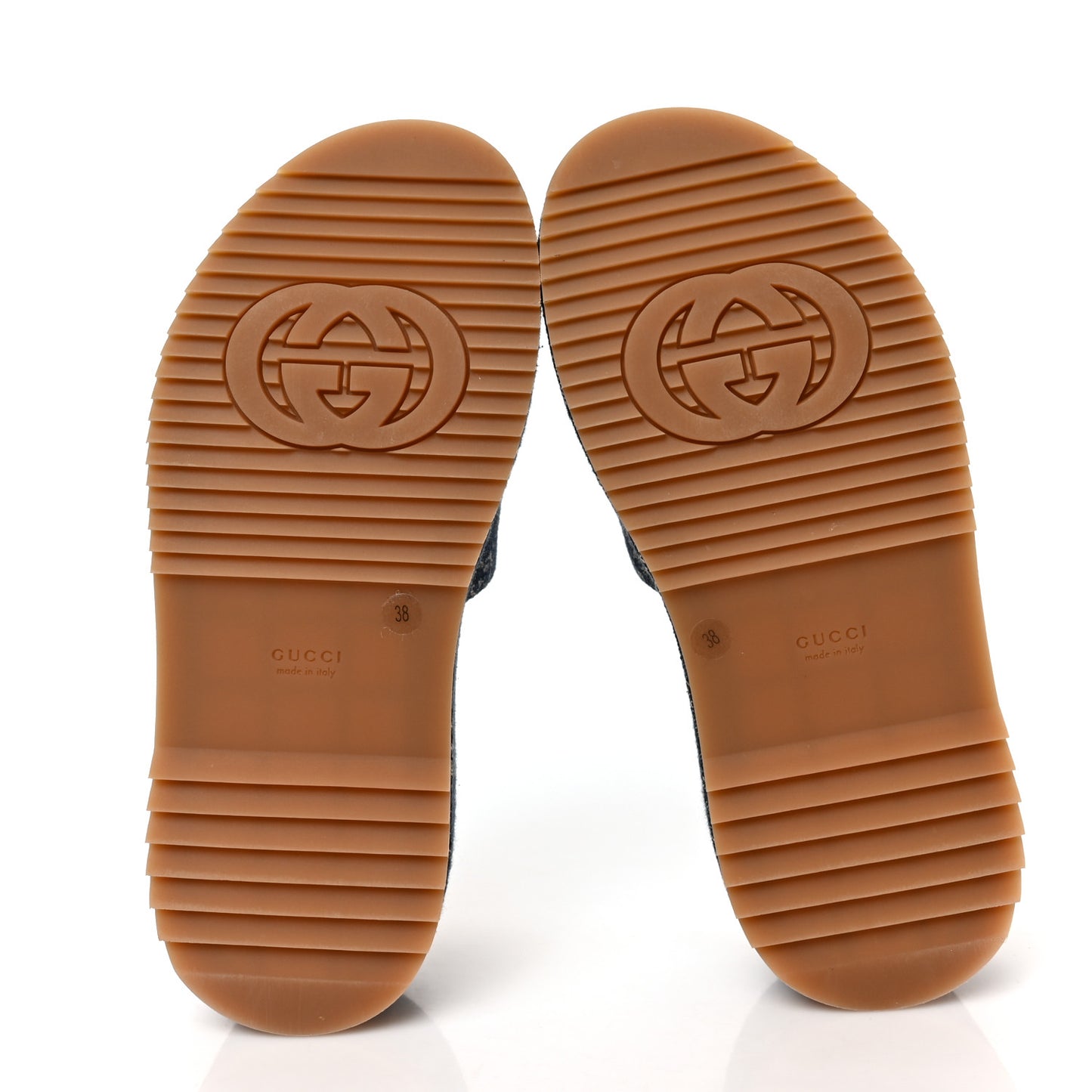Jacquard Black Denim GG Monogram Angelina Platform 55mm Slide Sandals 38 Blue Tea Cuir